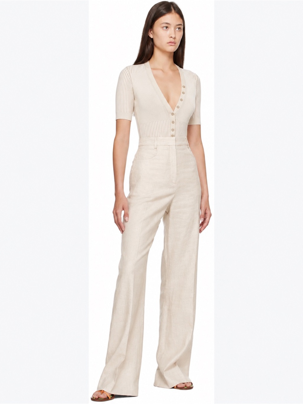 JACQUEMUS Beige Le Body Yauco Bodysuit, Sz FR40, NWOT